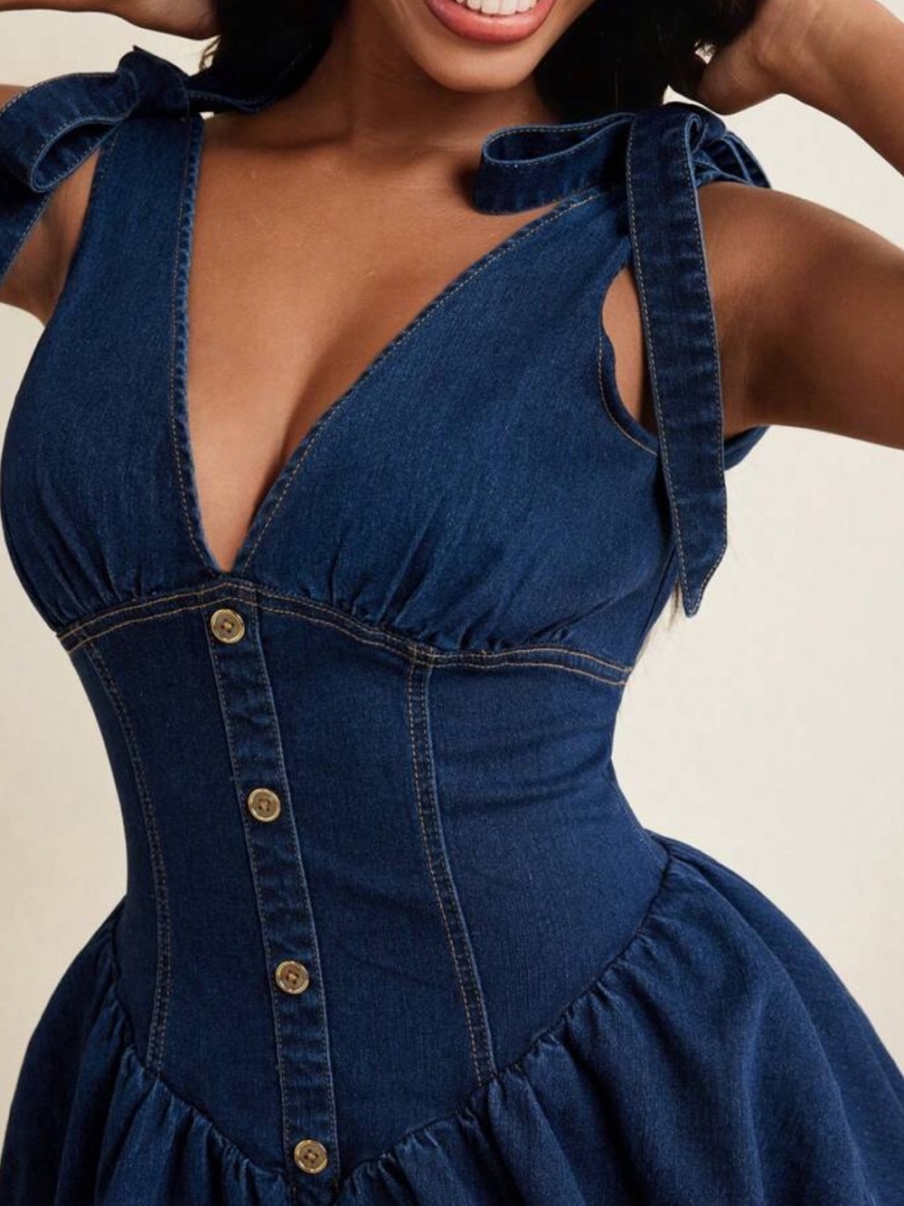 Denim mini dress - Picture 5 of 7